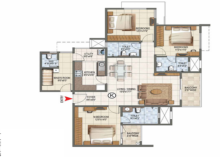 Century Regalia 4 BHK Floor Plan